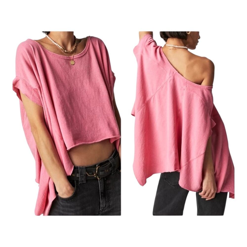 We The Free Angel Relaxed Top Pink Medium NWOT